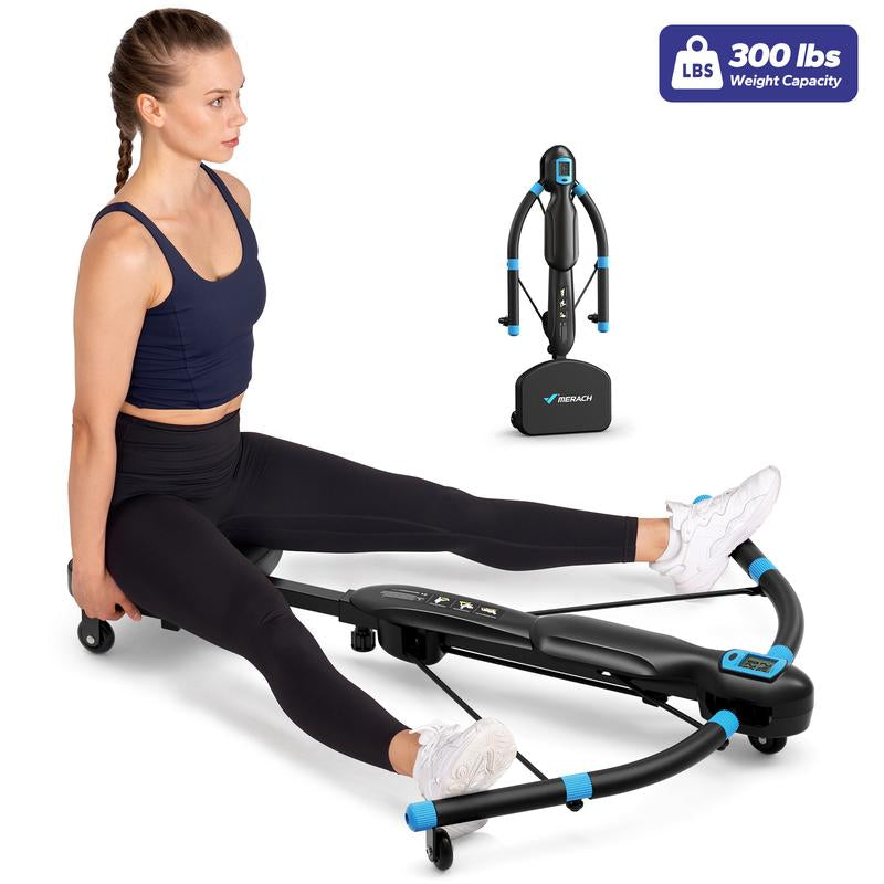 MERACH Seated Ab Crunch & Core Trainer Machine, Dragonfly-Style Ab Machine with LED Display for Home Gym, Fitness Equipment for Belly & Full Core Workout, Rowing Machine
