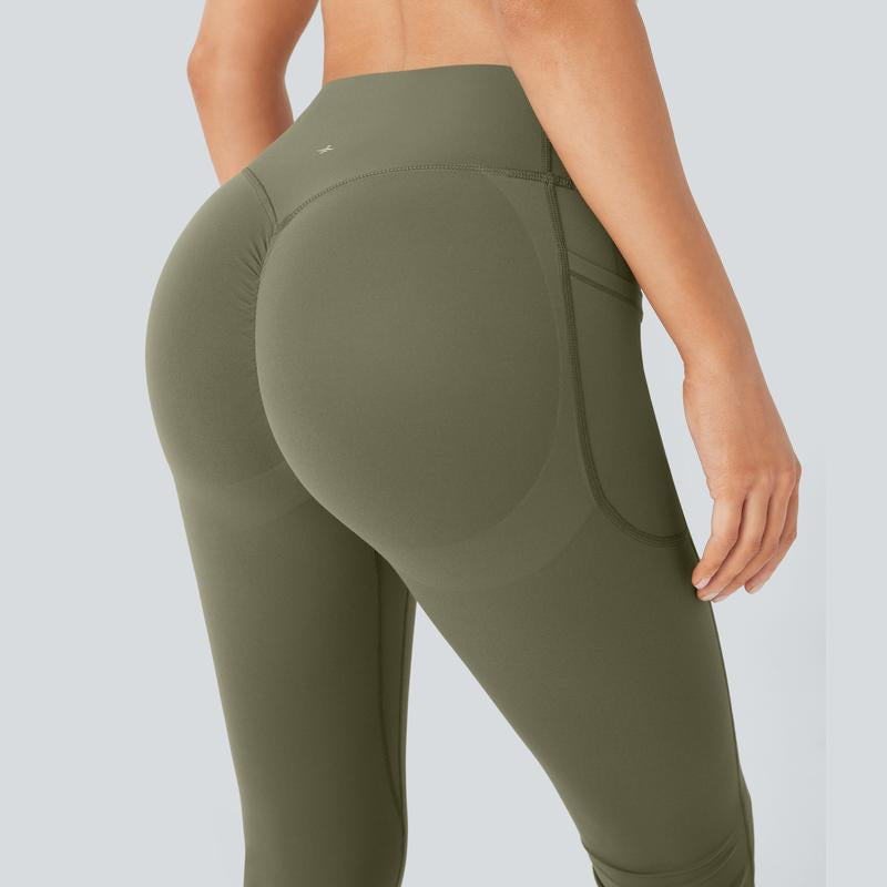 Halara Ultrasculpt Socinched High Waisted Scrunch Butt Lifting Tummy Control Pocket Shaping Yoga Bootcut Leggings