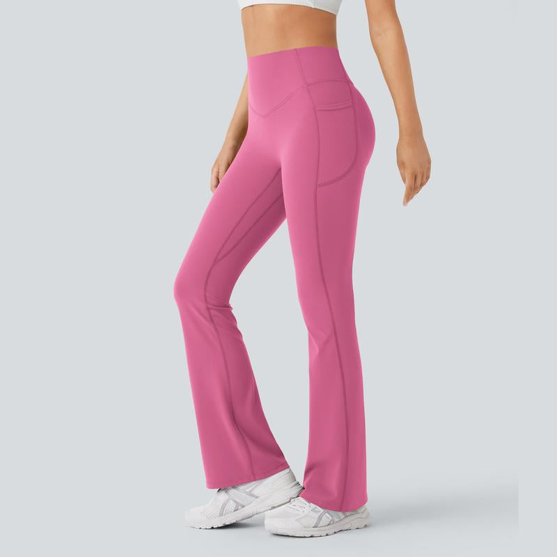 Halara Ultrasculpt Socinched High Waisted Scrunch Butt Lifting Tummy Control Pocket Shaping Yoga Bootcut Leggings