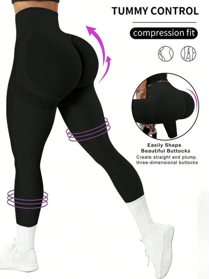 Shaplite Women'S 2025 High-Waisted Shaping Leggings - Black, Moisture-Wicking, Breathable, Tummy Control, High Stretch, Yoga & Fitness Wear Leggings Women