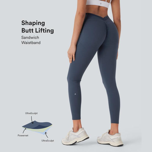 Halara Ultrasculpt Socinched High Waisted Tummy Control Butt Lifting Ruched Side Pocket Shaping Yoga Leggings
