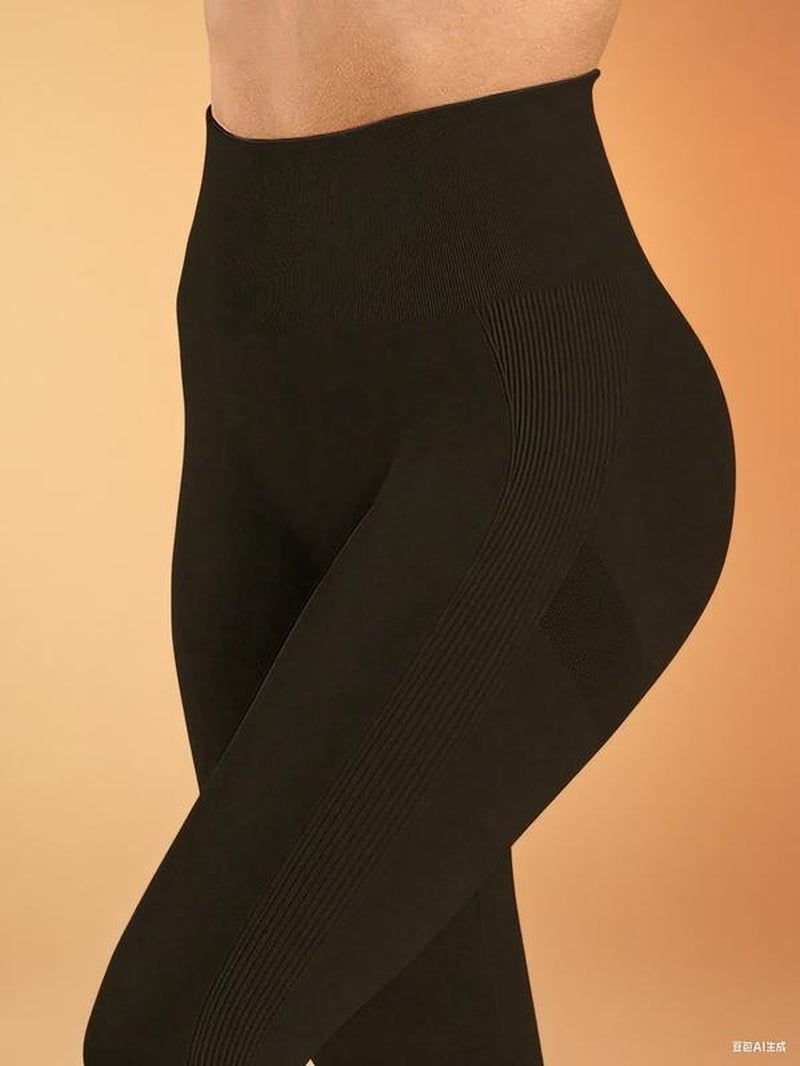 Shaplite Women'S 2025 High-Waisted Shaping Leggings - Black, Moisture-Wicking, Breathable, Tummy Control, High Stretch, Yoga & Fitness Wear Leggings Women