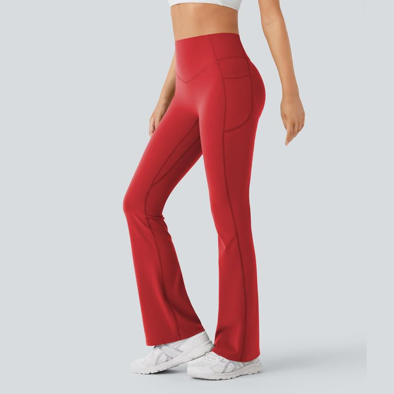 Halara Ultrasculpt Socinched High Waisted Scrunch Butt Lifting Tummy Control Pocket Shaping Yoga Bootcut Leggings
