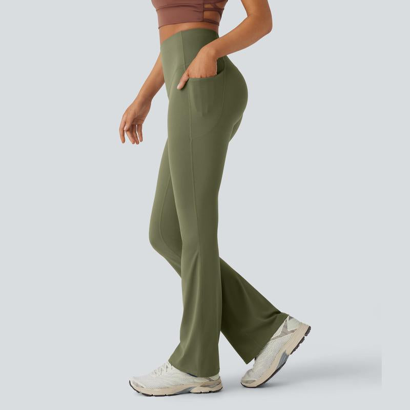 Halara Ultrasculpt Socinched High Waisted Tummy Control Pocket Shaping Yoga Bootcut Leggings