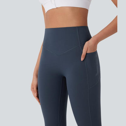 Halara Ultrasculpt Socinched High Waisted Tummy Control Butt Lifting Ruched Side Pocket Shaping Yoga Leggings