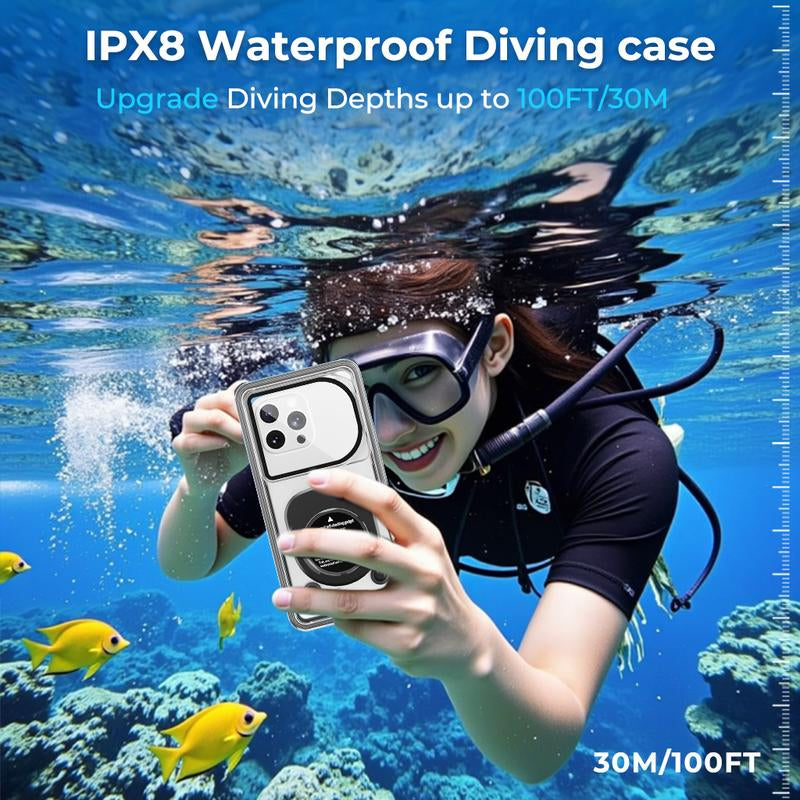 Waterproof Phone Case,Upgrated,For Snorkeling,Underwater,Ipx8 Diving Case,360 Full Body Protection for All Phone Screen Protector Casing Cellphone