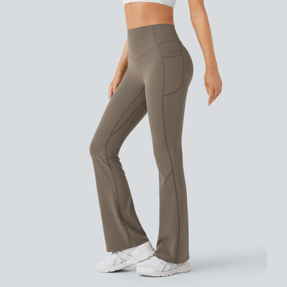 Halara Ultrasculpt Socinched High Waisted Scrunch Butt Lifting Tummy Control Pocket Shaping Yoga Bootcut Leggings