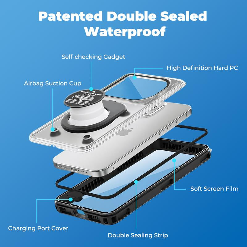 Waterproof Phone Case,Upgrated,For Snorkeling,Underwater,Ipx8 Diving Case,360 Full Body Protection for All Phone Screen Protector Casing Cellphone