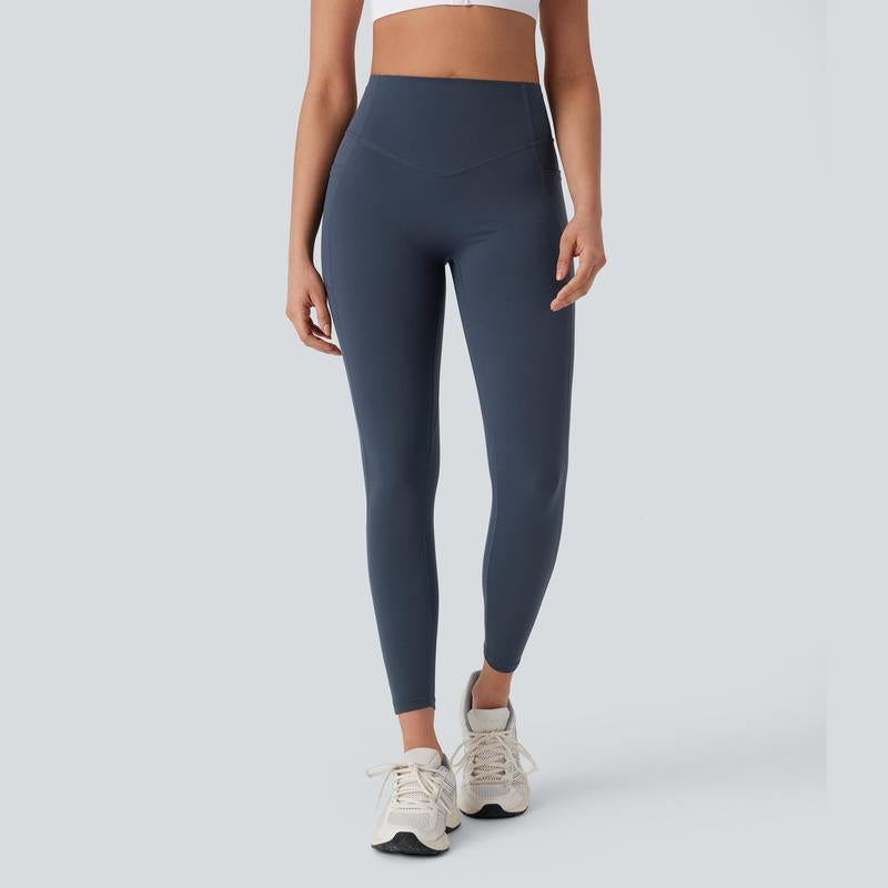 Halara Ultrasculpt Socinched High Waisted Tummy Control Butt Lifting Ruched Side Pocket Shaping Yoga Leggings