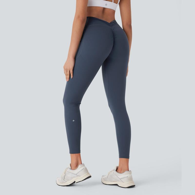 Halara Ultrasculpt Socinched High Waisted Tummy Control Butt Lifting Ruched Side Pocket Shaping Yoga Leggings