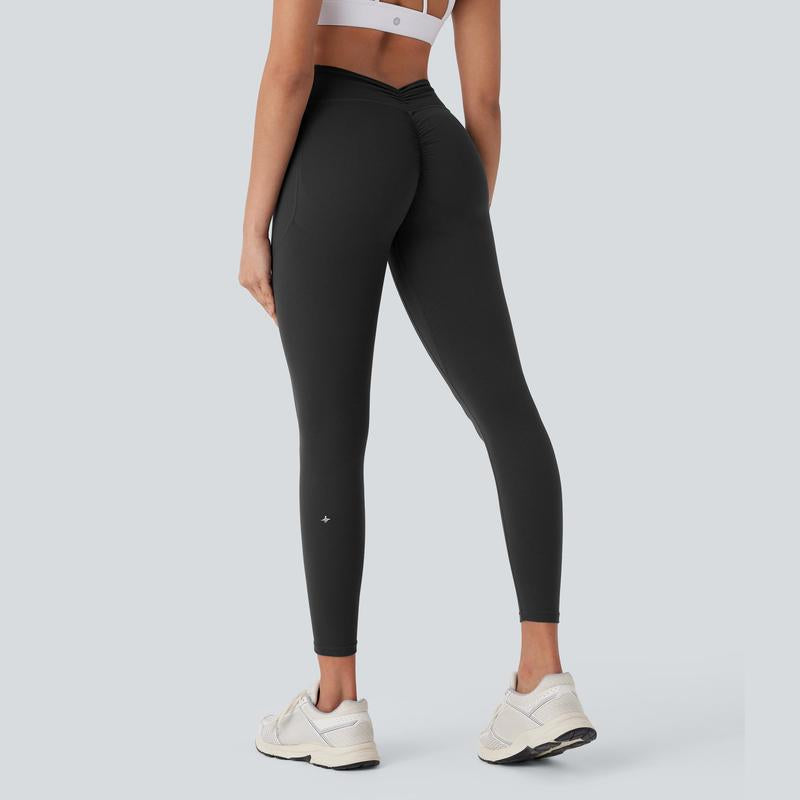 Halara Ultrasculpt Socinched High Waisted Tummy Control Butt Lifting Ruched Side Pocket Shaping Yoga Leggings
