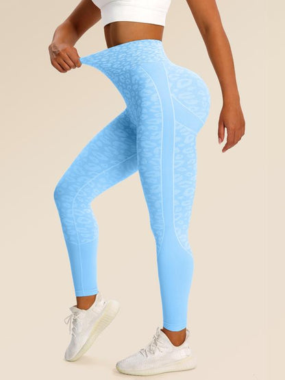 Sporty Women'S Leopard Print High Waist Sports Leggings, Sports High Stretch Yoga Leggings, Ladies Sportswear for Indoor Outdoor Wear