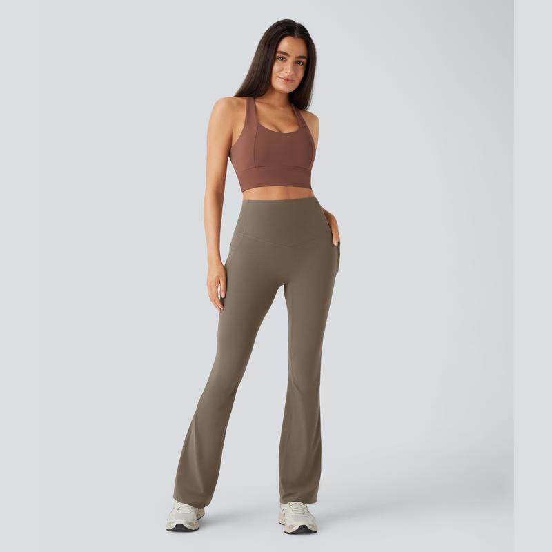 Halara Ultrasculpt Socinched High Waisted Tummy Control Pocket Shaping Yoga Bootcut Leggings