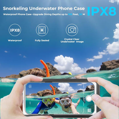 Waterproof Phone Case,Upgrated,For Snorkeling,Underwater,Ipx8 Diving Case,360 Full Body Protection for All Phone Screen Protector Casing Cellphone