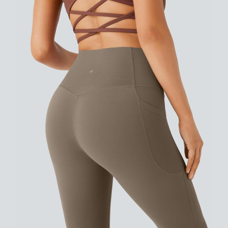 Halara Ultrasculpt Socinched High Waisted Tummy Control Pocket Shaping Yoga Bootcut Leggings