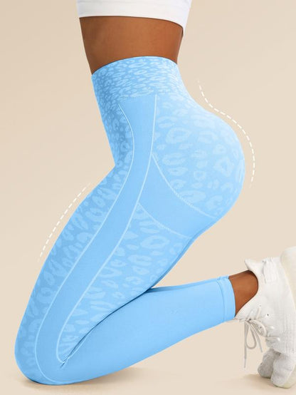 Sporty Women'S Leopard Print High Waist Sports Leggings, Sports High Stretch Yoga Leggings, Ladies Sportswear for Indoor Outdoor Wear