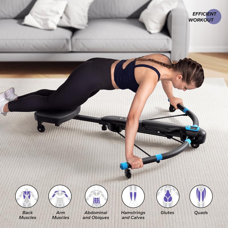 MERACH Seated Ab Crunch & Core Trainer Machine, Dragonfly-Style Ab Machine with LED Display for Home Gym, Fitness Equipment for Belly & Full Core Workout, Rowing Machine
