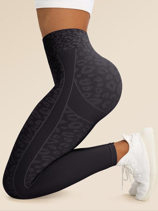 Sporty Women'S Leopard Print High Waist Sports Leggings, Sports High Stretch Yoga Leggings, Ladies Sportswear for Indoor Outdoor Wear