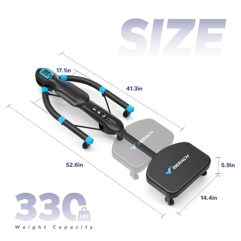 MERACH Seated Ab Crunch & Core Trainer Machine, Dragonfly-Style Ab Machine with LED Display for Home Gym, Fitness Equipment for Belly & Full Core Workout, Rowing Machine